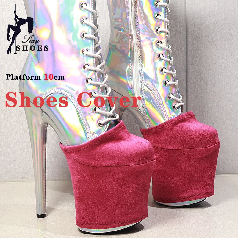 Suede Shoes Cover Steel Pole Dance Training Specific Protective Cover 10CM Platform Anti Slip Wear-resistant Boots Protective