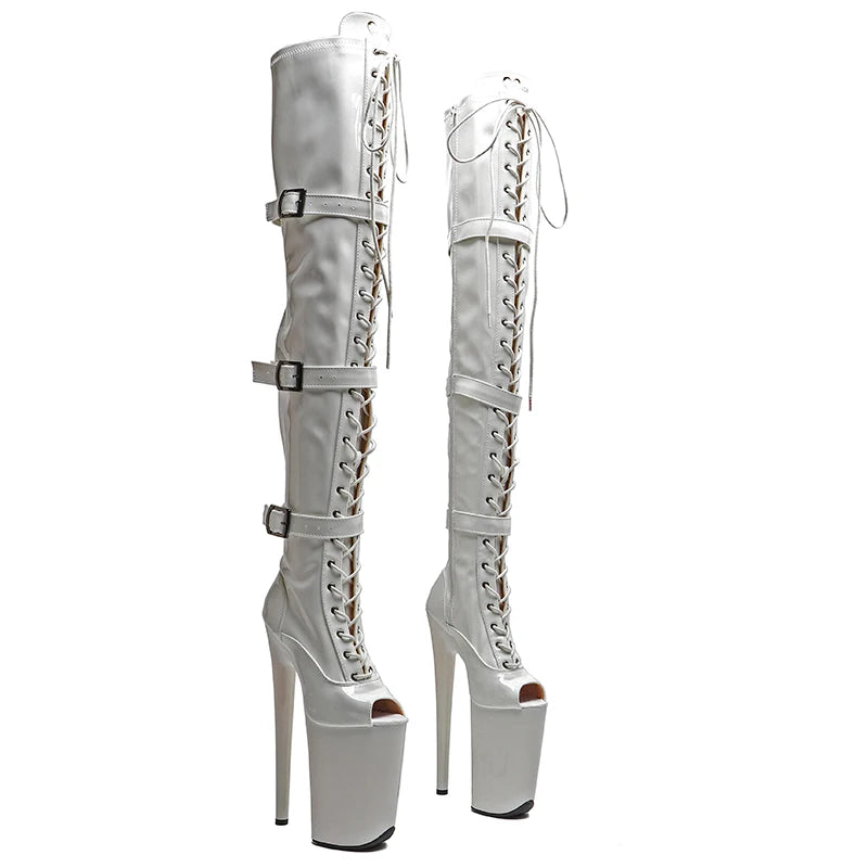 Sexy 23CM Thin Heels Shoes for Woman 9 Inches Fashion Platform Stripper Pumps Pole Dance Over The Knee High Long Boots