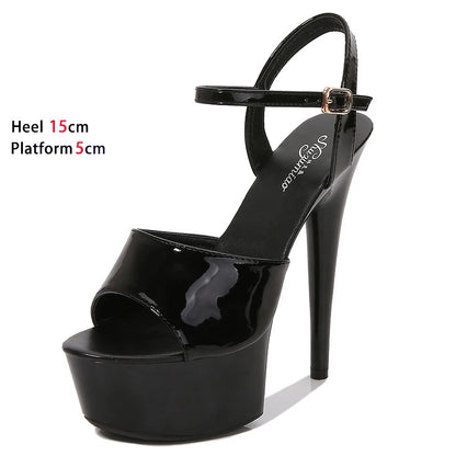 Pole Dance Shoes Stripper High Heels Women Sexy Show Shoes Sandals Party Club 13 15 17 CM Platform High-heeled Shoes Wedding New