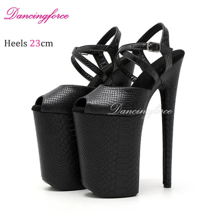 Sexy Snake Exotic 23CM/9inches Pole Dance shoes Stripper Platform High Heels Shoes Sexy Pole Dance Sandals