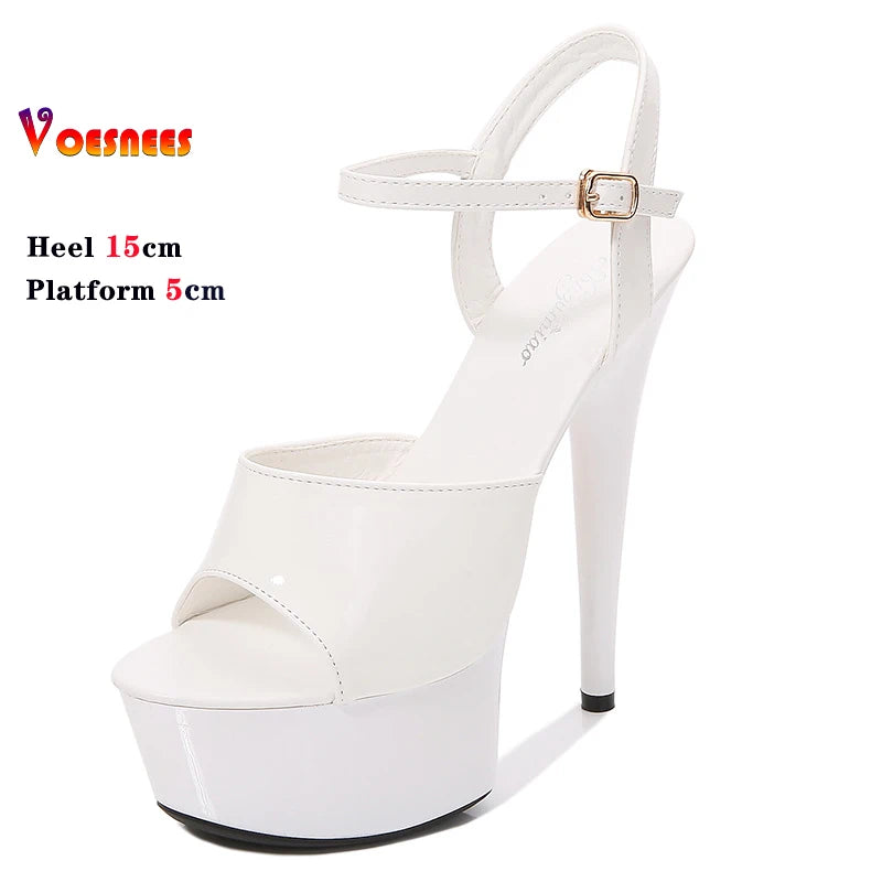 15 CM 6inchs Pole Dance Shoes Stripper High Heels Women Sexy Show Shoes Sandals Party Club Platform High-heeled Wedding Footwear