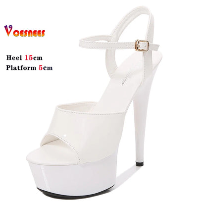 15 CM 6inchs Pole Dance Shoes Stripper High Heels Women Sexy Show Shoes Sandals Party Club Platform High-heeled Wedding Footwear