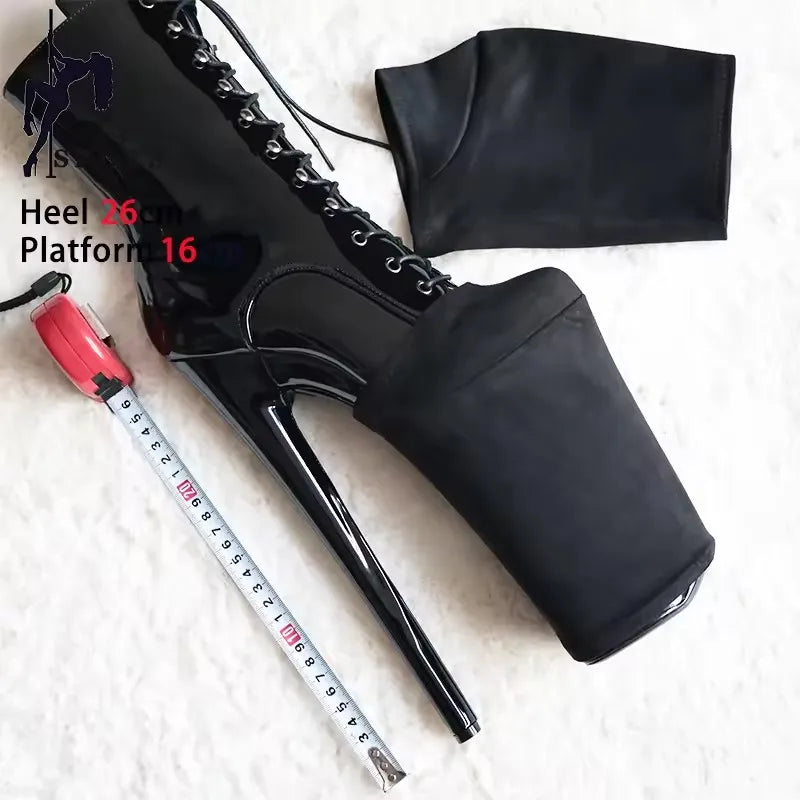 Heel Height 15 17 20 23 26cm Durable Black Shoes Cover Protect Platform Pole Dancing Boots Wear-Resist Protection Cover Sandals