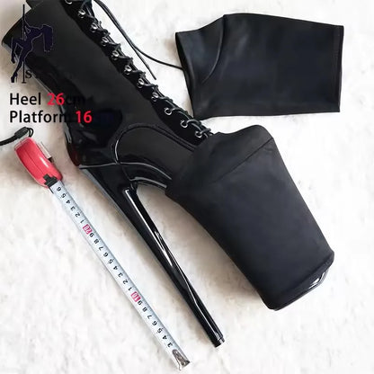 Heel Height 15 17 20 23 26cm Durable Black Shoes Cover Protect Platform Pole Dancing Boots Wear-Resist Protection Cover Sandals