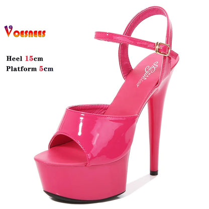 15 CM 6inchs Pole Dance Shoes Stripper High Heels Women Sexy Show Shoes Sandals Party Club Platform High-heeled Wedding Footwear
