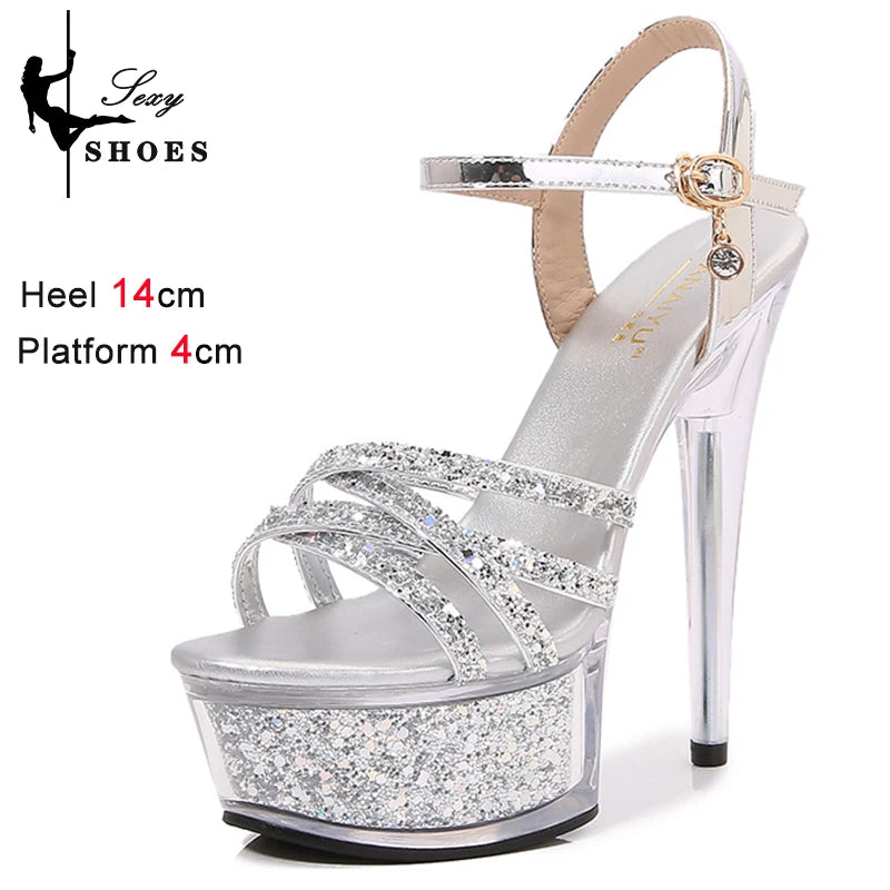 Pole Dancing Platform Party Nightclub Shoes Ladies High Heels Sandals New Arrival 2024 Sexy Stiletto Narrow Band Women Sandals