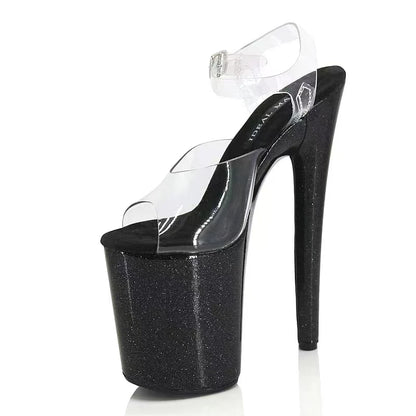 IDEAL MA Catwalk High Heels, 20cm Stage Night Club Sandal, Shining Performance Pole Dancing Shoes