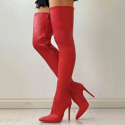 Women Boots New PU Sexy Over The Knee Long Boots Sexy Thin High Heel Boots Platform Women Shoes Zapatos Mujer Botas ladies