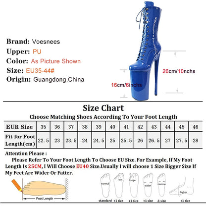 Matte Black Women Sexy Stripper Shoes Boots Super High Heels Lace-up 26cm Pole Dancing Performance Ankle Boots Stiletto Fetish