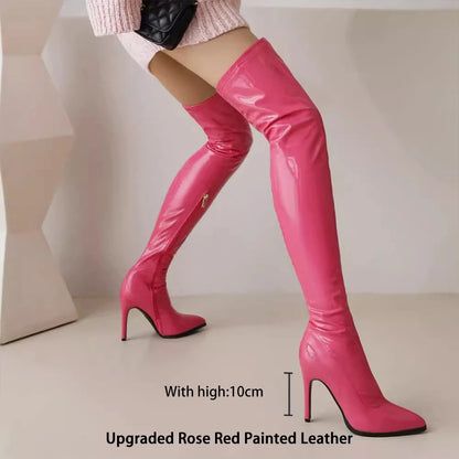 Ods  Sexy Black Over The Knee Boots For Women Side Zip Thigh High Boots Female Shoes Botas Mujer Invierno Female Colors Big43 45