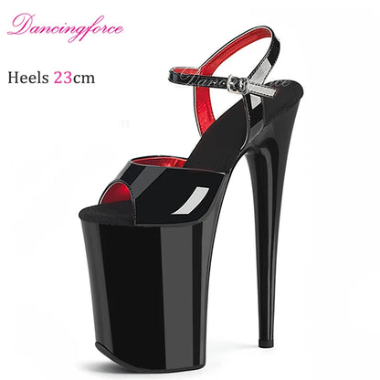 Sexy Crossdresser 23CM/9inches Ultra High Thin Heels Platform Cosplay Pole Dance Sandals Women Wedding Shoes