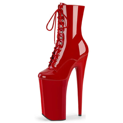 LAIJIANJINXIA New 23CM/9Inch PU Upper Women's Platform Party High Heels Modern Ankle Boots Pole Dance Shoes 124