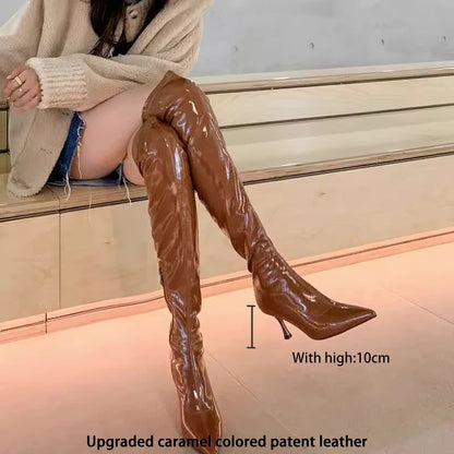 Ods  Sexy Black Over The Knee Boots For Women Side Zip Thigh High Boots Female Shoes Botas Mujer Invierno Female Colors Big43 45
