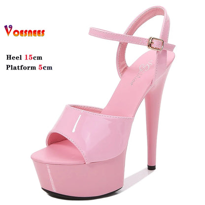 15 CM 6inchs Pole Dance Shoes Stripper High Heels Women Sexy Show Shoes Sandals Party Club Platform High-heeled Wedding Footwear