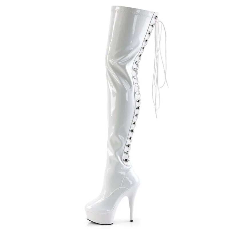 Auman Ale Night Club Party Queen Boots Over The Knee Boots High Heels Women Boots Sexy Plus Size 46 Thin Heels Shoes A-034