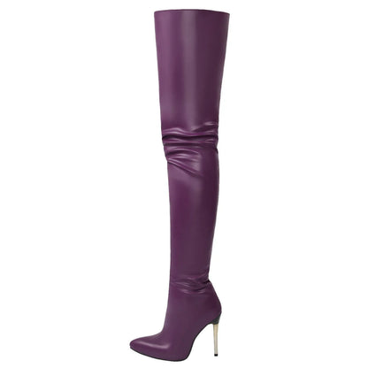 YULILIA 2026 new style pole dance patent leather high heel over knee boots thigh boots woman women's nightclub girl party lady