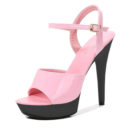 Pole Dance Shoes Mixed Color Stripper Super High Heel 13cm Summer Sexy Women Sandals Gladiator Runway Shoes Wedding Stiletto