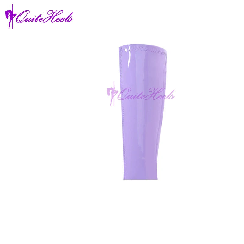 Mixed ColorsExotic Ballet Boots 18CM/7" High Heel Hoof Sole Strange Style Boots Women SM Games Sexy Fetish Ballet Lockable Shoes