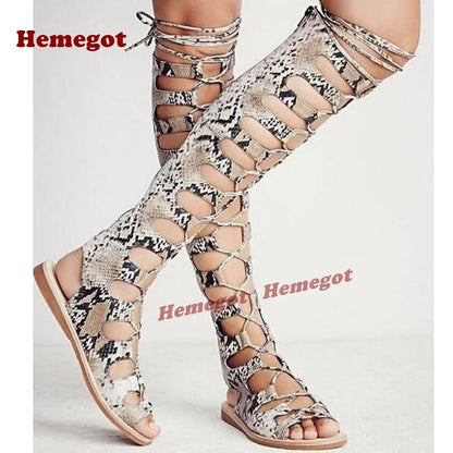 Brown Cut Out Sandals Lace-Up Peep Toe Flat with Women's Sandal Boots Cross Strappy Summer Slingback Shoes Luxury Solid Sexy
