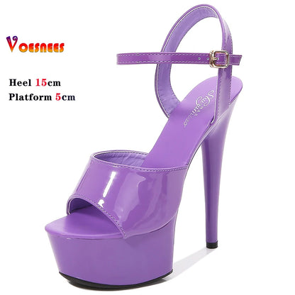 15 CM 6inchs Pole Dance Shoes Stripper High Heels Women Sexy Show Shoes Sandals Party Club Platform High-heeled Wedding Footwear