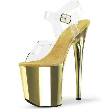Sexy Fetish 8Inches Dress Platform Sandals Peep Toe Pole Dance Shoes 20cm Women Stripper Models Show Nightclub Exotic Bride Shoe