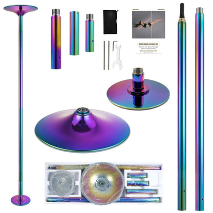Dance Pole Rainbow Swivel and Static Dance Pole Heavy duty steel dance pole with adjustable height Home Health Club Gym