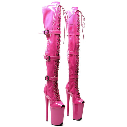 Sexy 23CM Thin Heels Shoes for Woman 9 Inches Fashion Platform Stripper Pumps Pole Dance Over The Knee High Long Boots