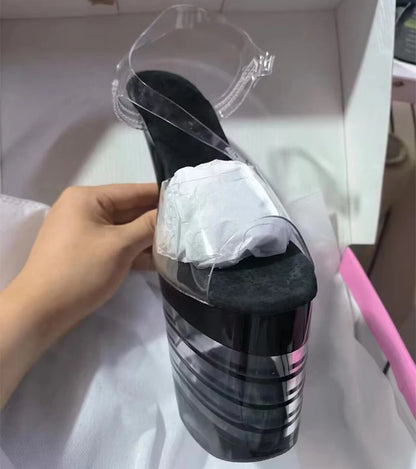 New Rivet Roman Stripping Shoes 8 Inch Heels 20CM Open Toe Platform Exotic Punk Pole Dance Shoes Women Sandals Nightclub banquet