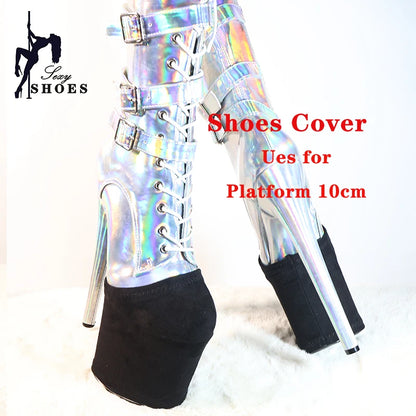 Heel Height 15 17 20 23 26cm Durable Black Shoes Cover Protect Platform Pole Dancing Boots Wear-Resist Protection Cover Sandals