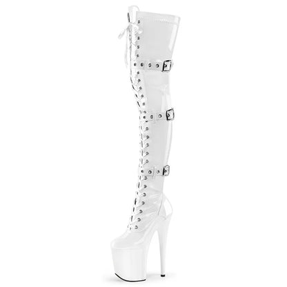 20cm Sexy Round-headed Boots Pipe Dance Shoes Boots Platform Steel for The Bar Show High-heeled Thin-legged Waterproof Round Toe