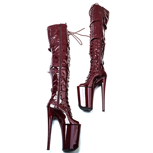 Sexy 23CM Thin Heels Shoes for Woman 9 Inches Fashion Platform Stripper Pumps Pole Dance Over The Knee High Long Boots