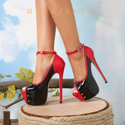 Sexy Peep Toe Party Club Strip Pole Dance Ultra 16cm High Heels Platform Pumps Fashion Stiletto Wedding Banquet Shoes Women Red