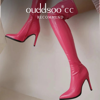 Ods  Sexy Black Over The Knee Boots For Women Side Zip Thigh High Boots Female Shoes Botas Mujer Invierno Female Colors Big43 45