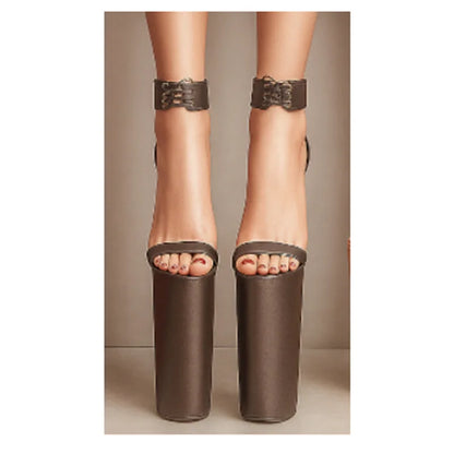 Black Lace Up Hollow Platform Sandals Thin High Heel Sexy Fashionable Cool Summer Casual Big Size Woman Shoes Zapatillas Mujer
