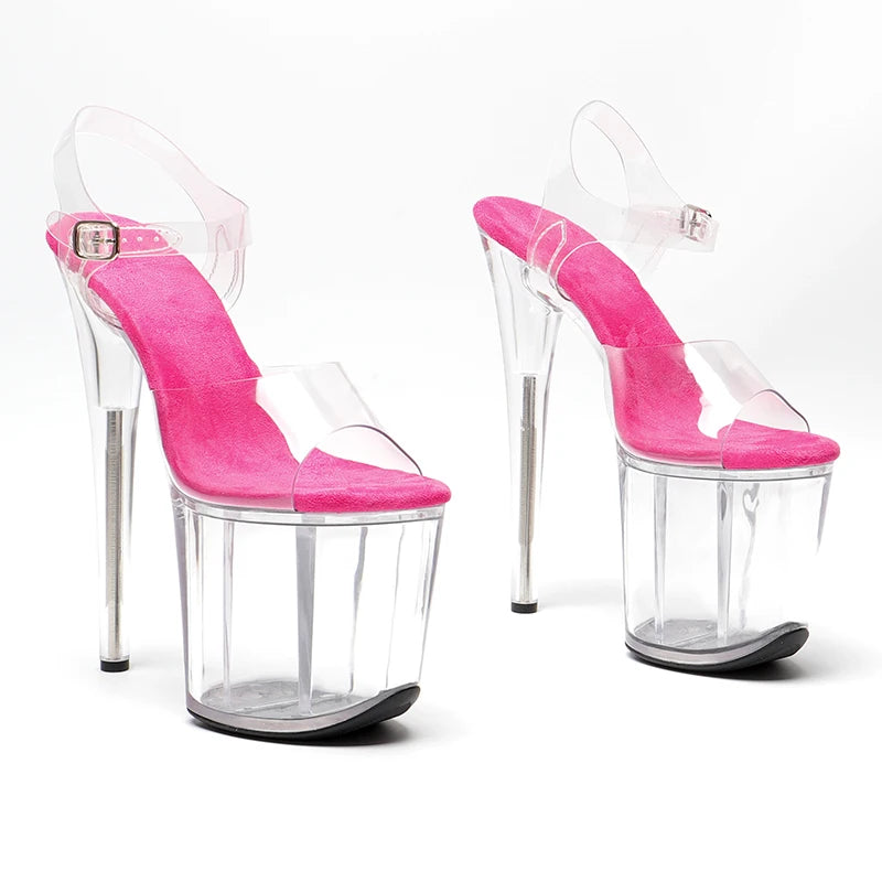 Leecabe 8Inch/20cm PVC upper Transparent  Platform   High Heels stripper heel party Sandals  Pole Dancing Shoes