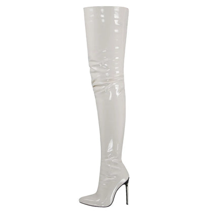 YULILIA 2026 new style pole dance patent leather high heel over knee boots thigh boots woman women's nightclub girl party lady