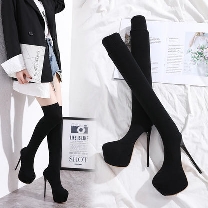 2025 New Fashion High Heel 16cm over the Knee Stockings Boots for Women