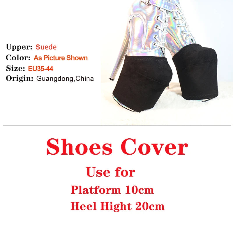 Heel Height 15 17 20 23 26cm Durable Black Shoes Cover Protect Platform Pole Dancing Boots Wear-Resist Protection Cover Sandals