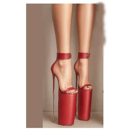 Black Lace Up Hollow Platform Sandals Thin High Heel Sexy Fashionable Cool Summer Casual Big Size Woman Shoes Zapatillas Mujer