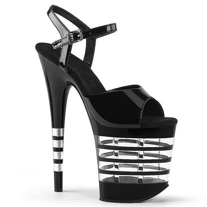New Rivet Roman Stripping Shoes 8 Inch Heels 20CM Open Toe Platform Exotic Punk Pole Dance Shoes Women Sandals Nightclub banquet