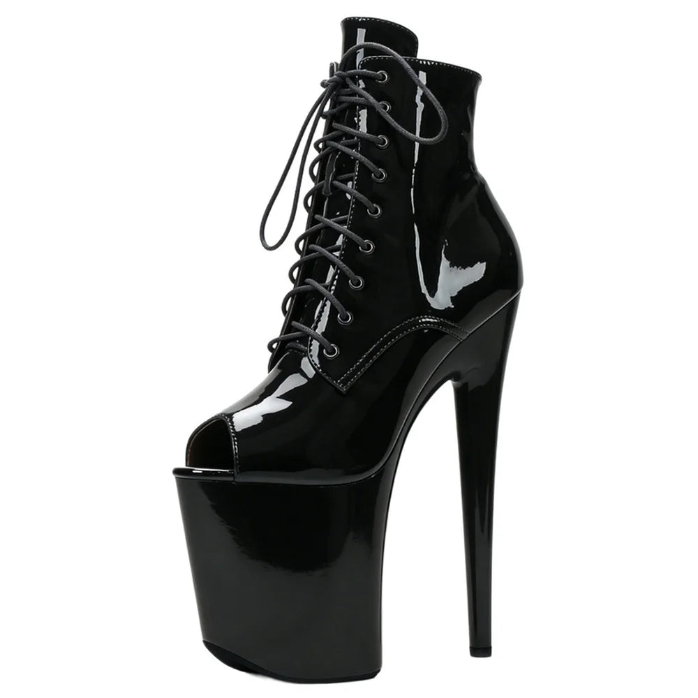 7 Inch High Heel Platform Pole Dancing Clubwear Stage Shoes Ankle Boots