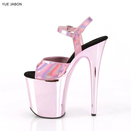 New pink women's shoes  Peep Toe Pole Dance women's high-heeled shoes 20CM stiletto women's sandals waterproof platform 10CM