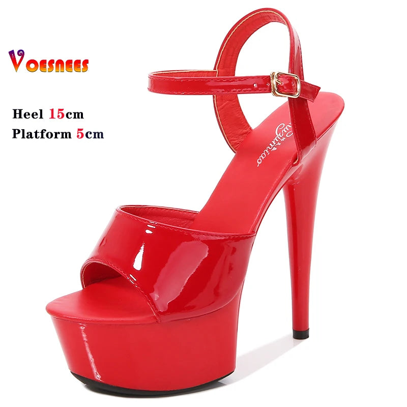 15 CM 6inchs Pole Dance Shoes Stripper High Heels Women Sexy Show Shoes Sandals Party Club Platform High-heeled Wedding Footwear