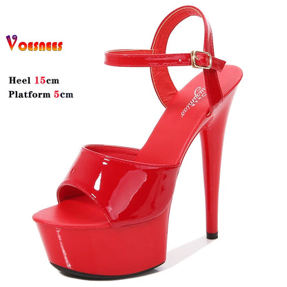 15 CM 6inchs Pole Dance Shoes Stripper High Heels Women Sexy Show Shoes Sandals Party Club Platform High-heeled Wedding Footwear