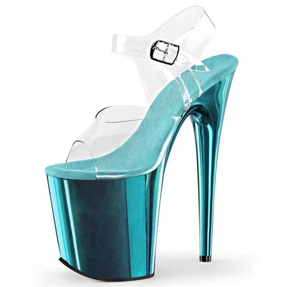 Sexy Fetish 8Inches Dress Platform Sandals Peep Toe Pole Dance Shoes 20cm Women Stripper Models Show Nightclub Exotic Bride Shoe