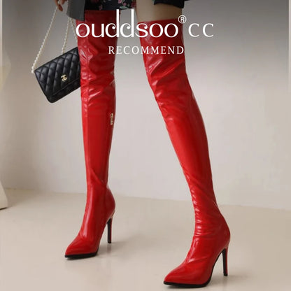Ods  Sexy Black Over The Knee Boots For Women Side Zip Thigh High Boots Female Shoes Botas Mujer Invierno Female Colors Big43 45
