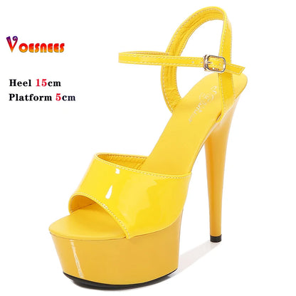 15 CM 6inchs Pole Dance Shoes Stripper High Heels Women Sexy Show Shoes Sandals Party Club Platform High-heeled Wedding Footwear