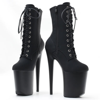 Stripper 8" Platform Lace Up Cтрипы Pole Dance Ankle High Boots In Stock Fast Shipping Size36-43 - Grande Heels