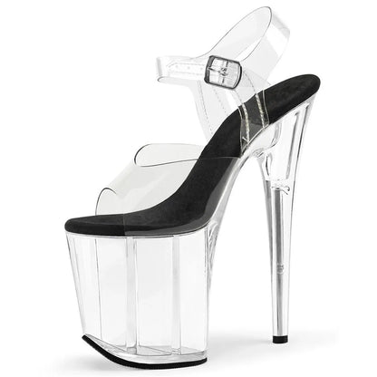 SDTRFT Multicolor Fashion Red Shoes Woman Sexy Transparent Platforms Pumps Open Toe 20cm Ultra Thin High Heels Platform Sandals