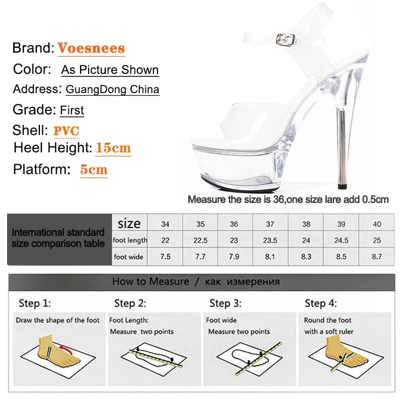 Girls Shoe for Party Club Platforms Clear Super High Heels Sandals 12cm 13cm 15CM Stiletto Sexy Pole Dance Stripper Women Shoes